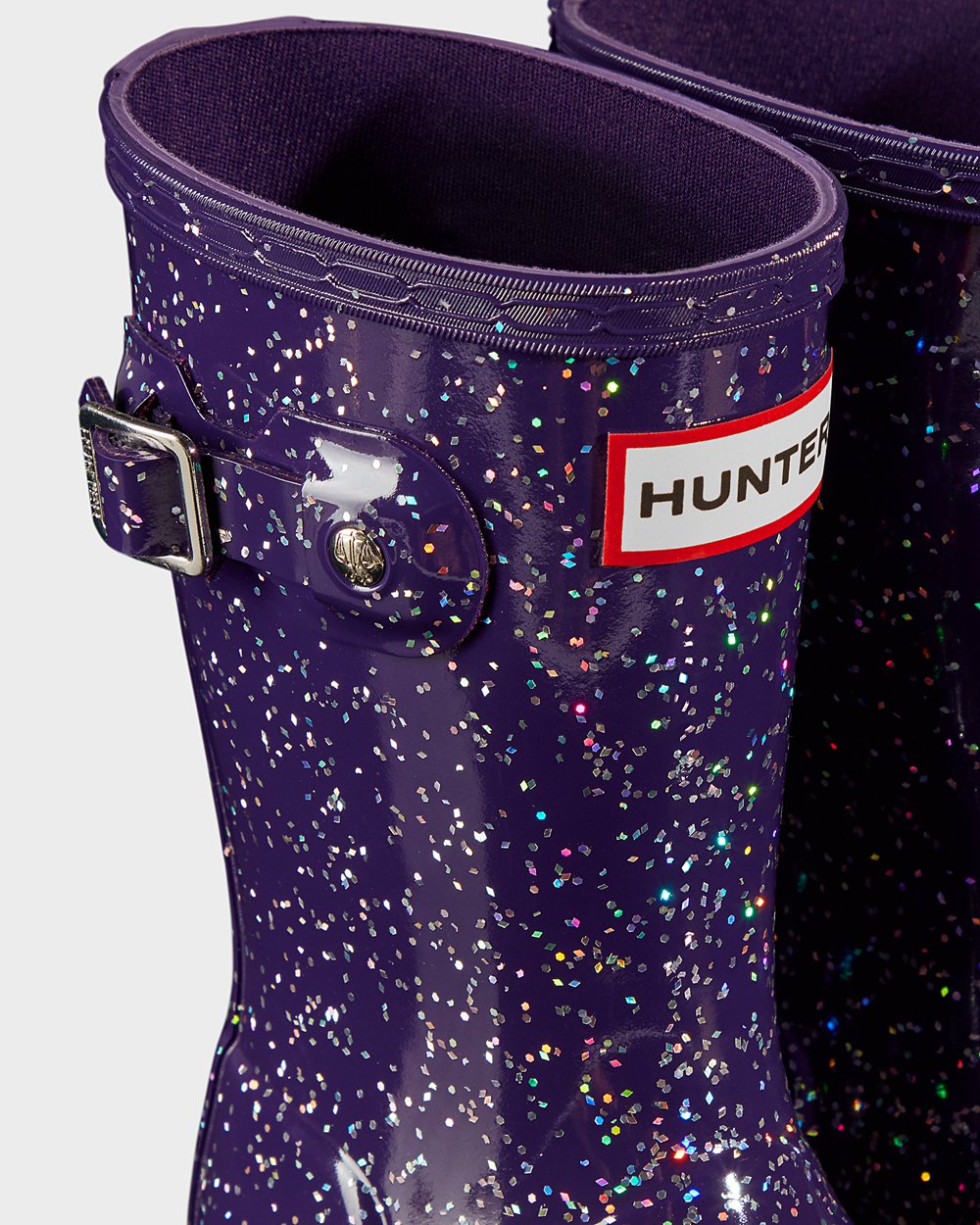 Hunter Niños Original Little Giant Glitter - Botas de Lluvia Azules Moradas - 739-NOYTPW